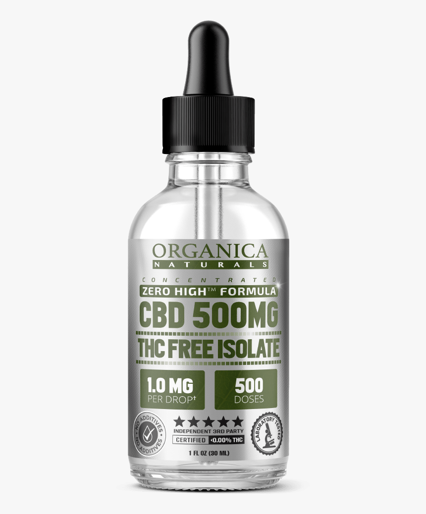 Zero High Concentrated Cbd Oil Isolate Tincture - 500mg Cbd Oil Label, HD Png Download