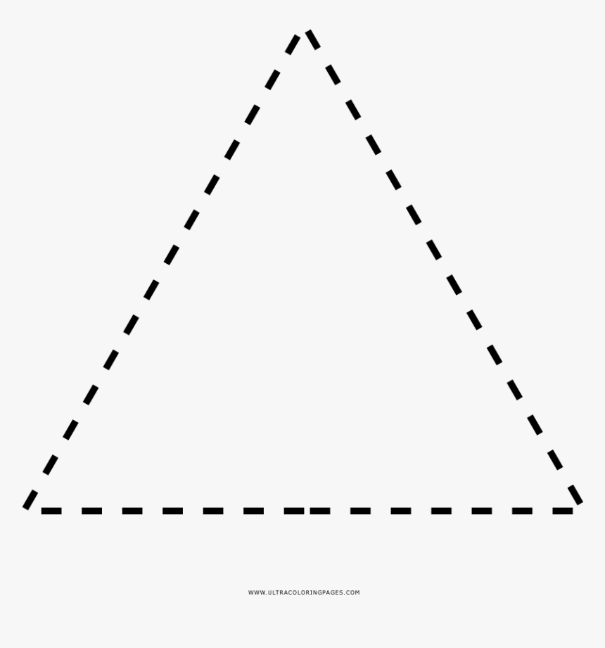 Dashed Triangle Coloring Page - Triangle Coloring Page, HD Png Download