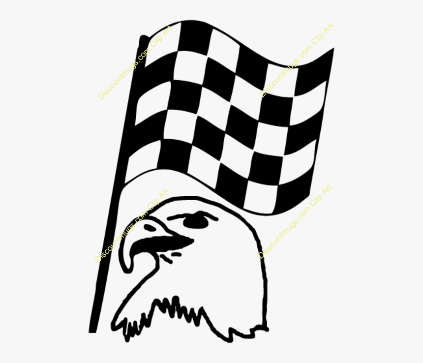 Clipart 34764 Flag 4 Eagle With American Mugs T Shirts - Finish Line Flag Gif, HD Png Download