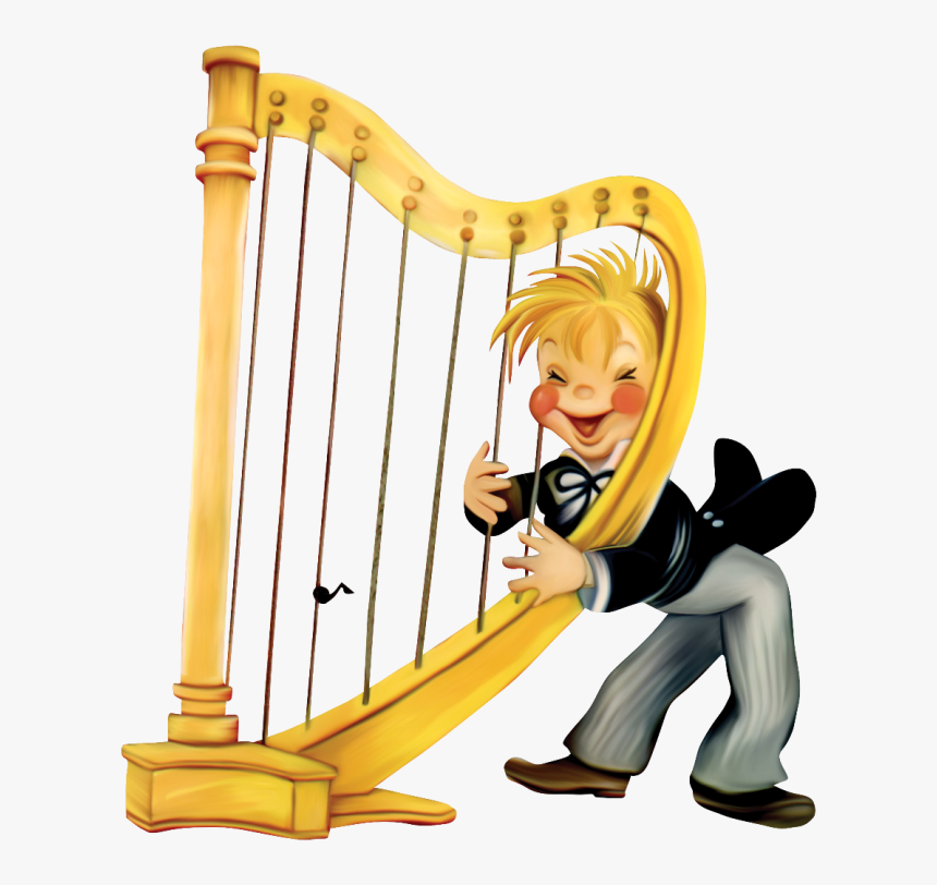 Harp Clipart Transparent - Kid Playing Harp Clipart, HD Png Download