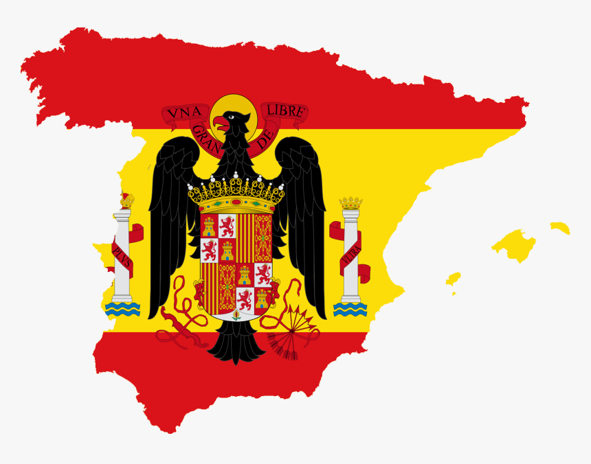 Euro 1964 Flag Map - Franco Spain Flag, HD Png Download
