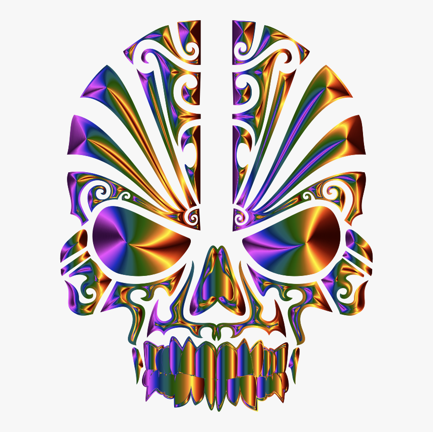 Evil Skull Art Amp Wall Décor Zazzle - Skull Maori Tattoo, HD Png Download