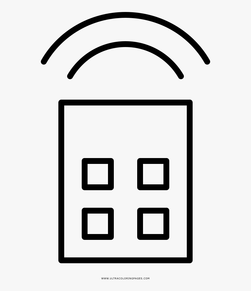 Tv Remote Coloring Page - Line Art, HD Png Download