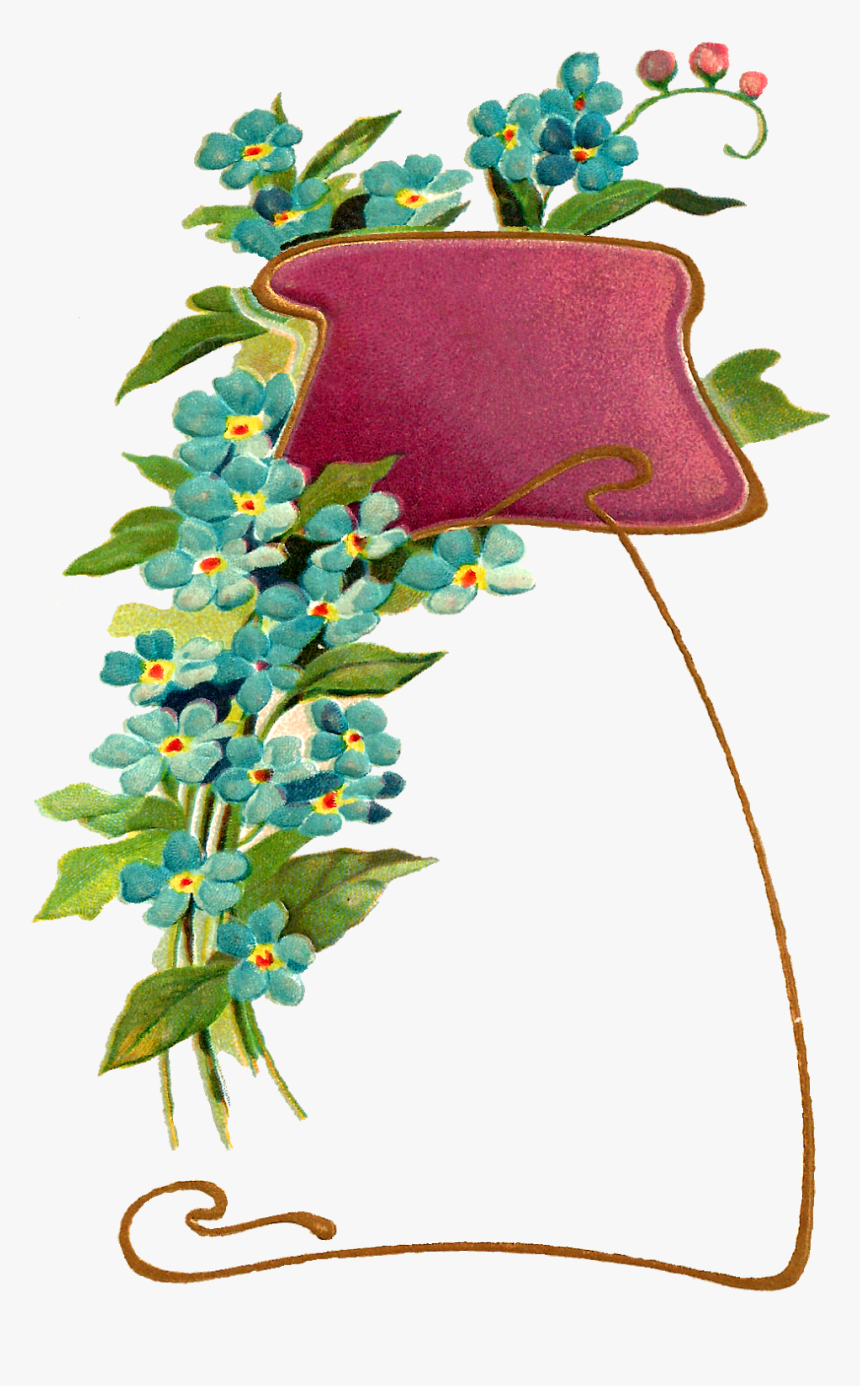 Flower Frame Digital Image - Geburtstag Jugendstil, HD Png Download
