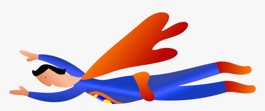 גיבור על מצויר עף, HD Png Download