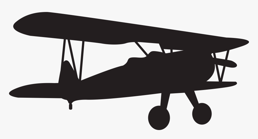 Clip Art Airplane Aircraft Silhouette Portable Network - Biplane Silhouette Png, Transparent Png