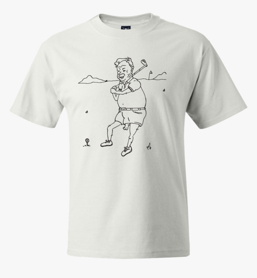 Golf Tee - 1 Color - White - Hanes Beefy White Tshirt, HD Png Download