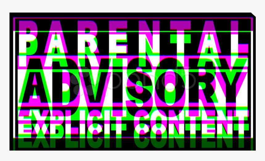 Ftestickers Parental Tumblr Glitch Colorful - Parental Advisory Explıcıt Content Green Png, Transparent Png