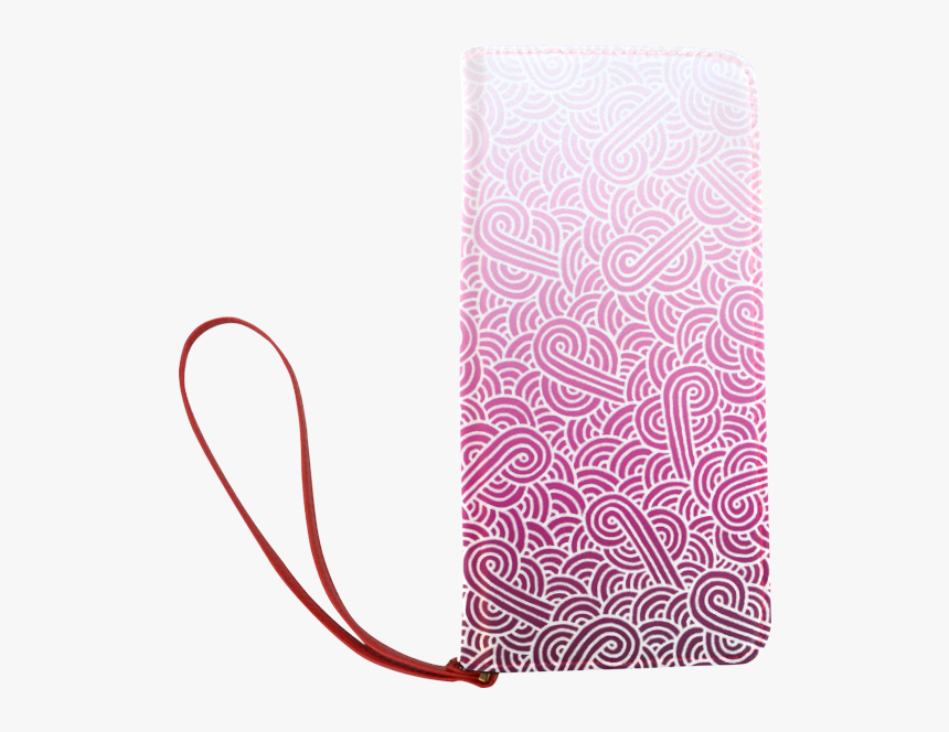 Ombre Pink And White Swirls Doodles Women S Clutch - Pattern, HD Png Download