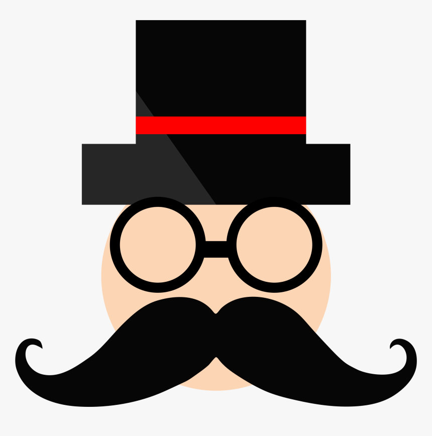 Transparent Tophat Png - Top Hat Moustache And Glasses, Png Download