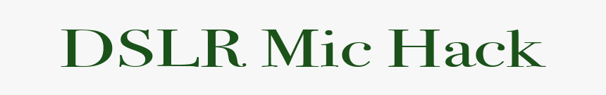 Dslr Mic Hack Works Great In A Pinch, HD Png Download