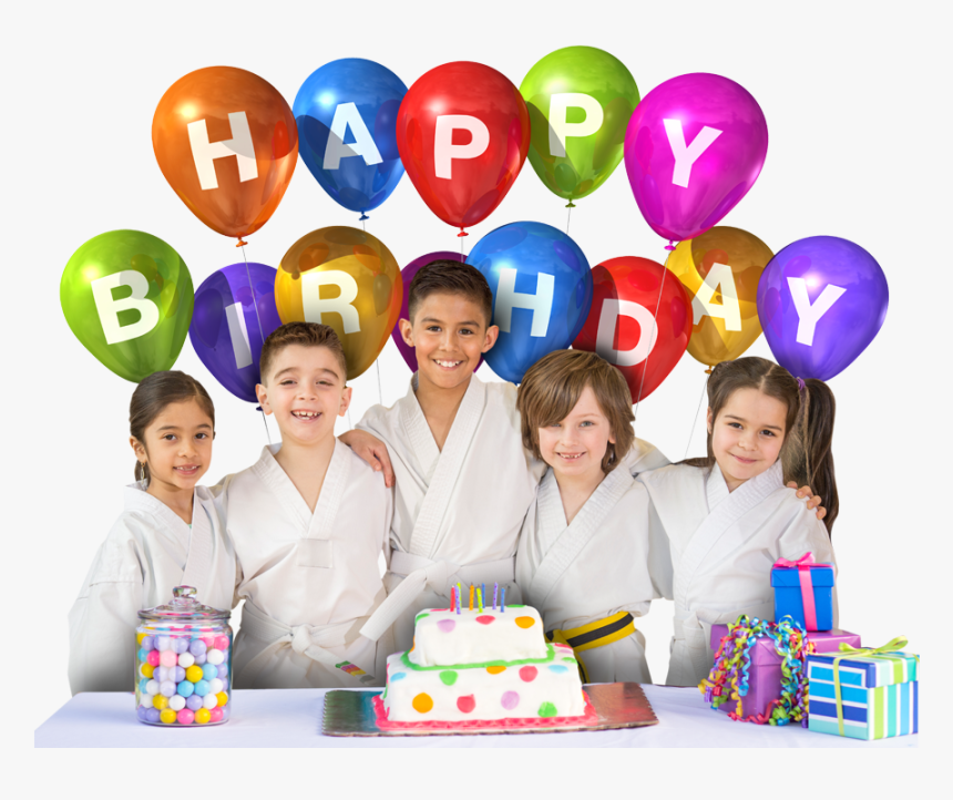 Kids At A Birthday Party With Balloons - Happy Birthday Balloon Png, Transparent Png