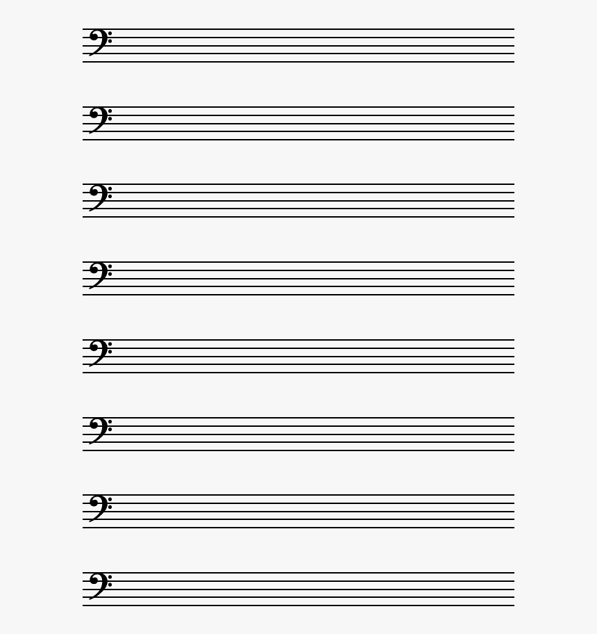 Printable Bass Clef Staff Paper, HD Png Download