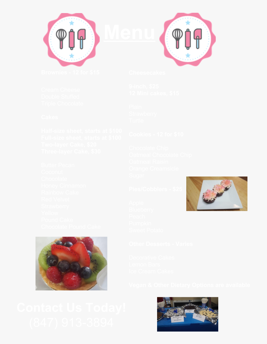 Objections Confections Menu - Cartoon, HD Png Download