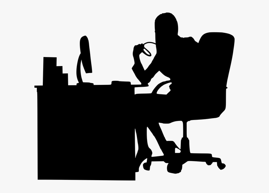 Business Woman Woman Silhouette Working, HD Png Download