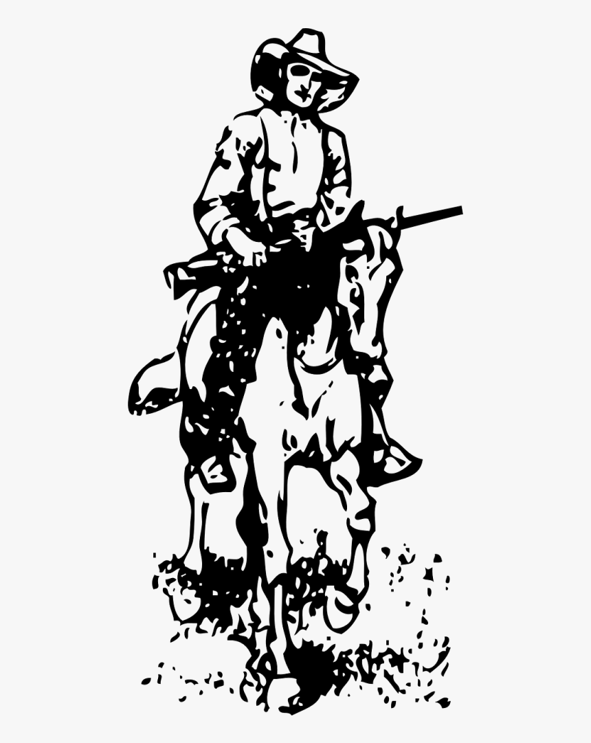 Hat Smile Chaps Western - Stencil Cowboy Clip Art Black And White, HD Png Download