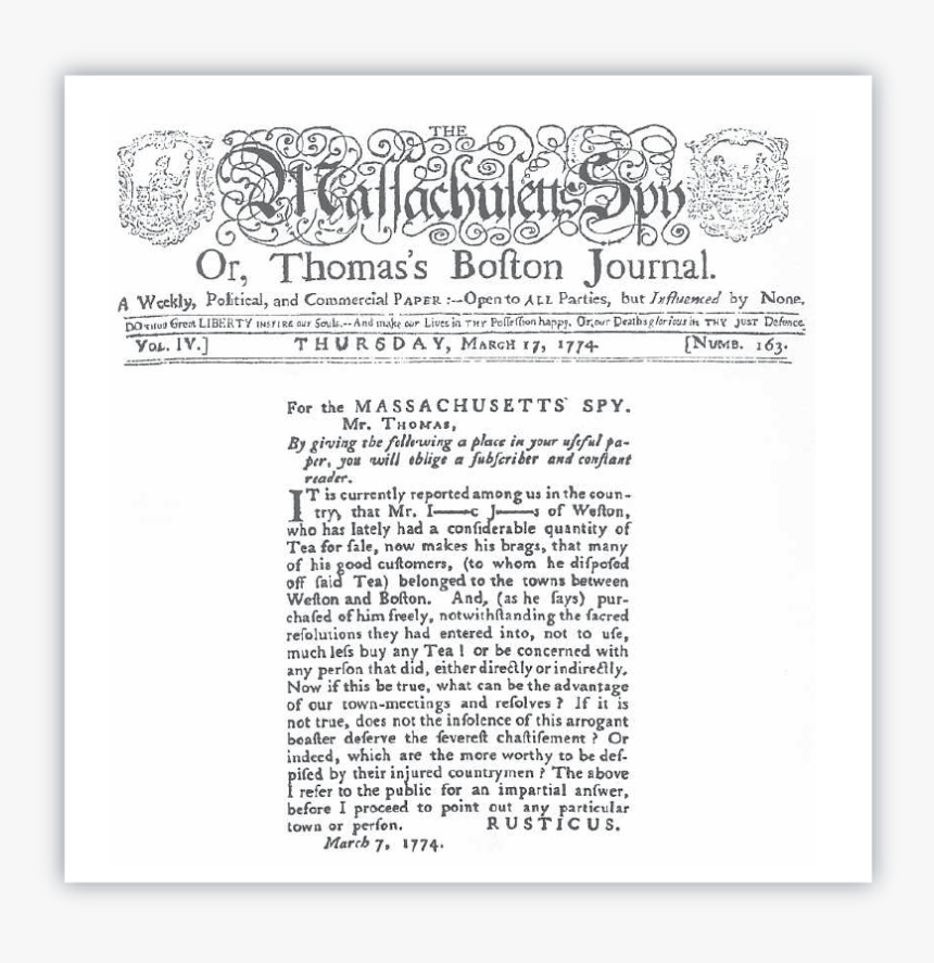 This Newspaper Account Provides A Window Into The Tensions - Tea Act Of 1773, HD Png Download