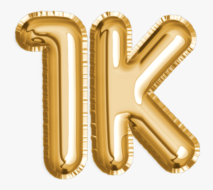 1k Gold Foil Balloon Diecut - Gold Balloon Thank You Png, Transparent Png
