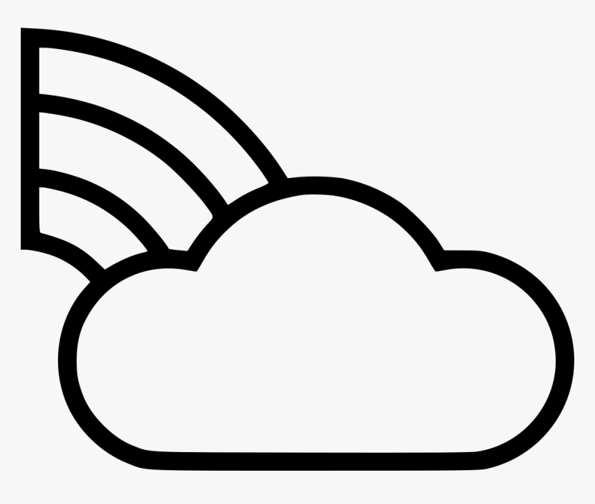 Forecast Clouds Rainbow - Line Art, HD Png Download