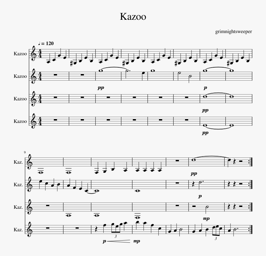 Sheet Music For Kazoo, HD Png Download