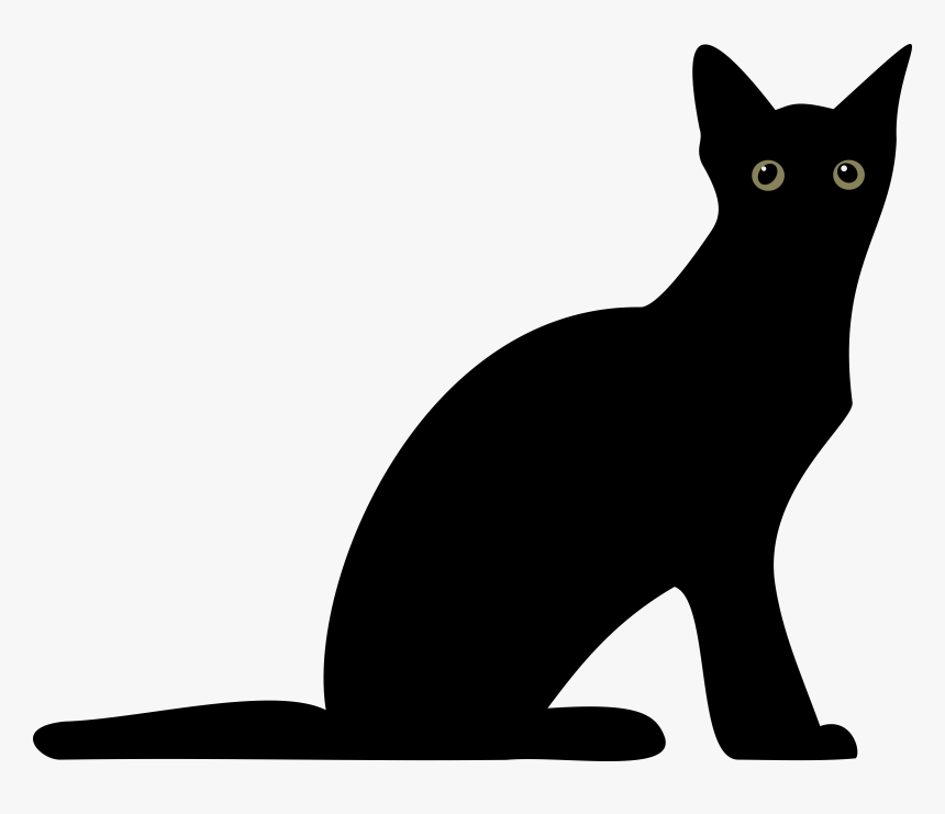 Cat Silhouette Clip Art - Transparent Background Silhouette Of Cat Png, Png Download