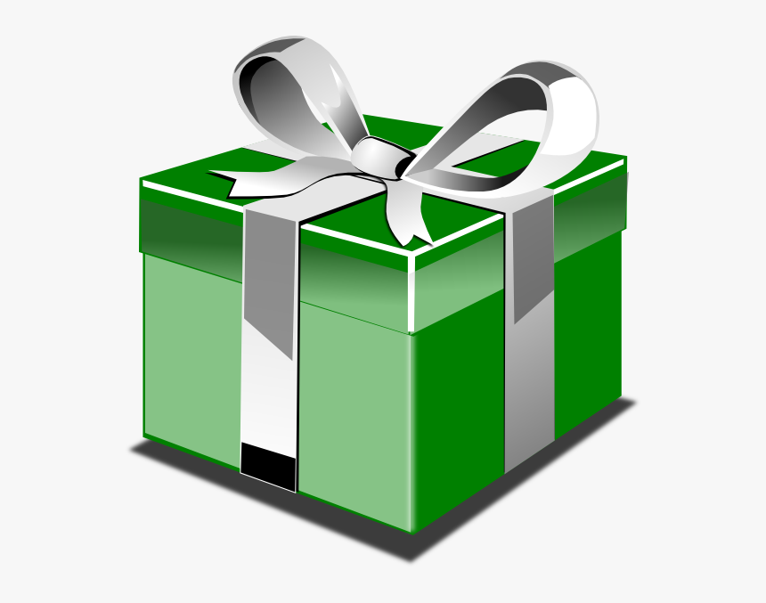 Green Gift Box With Red Bow Png Clipart - Present Clip Art, Transparent Png