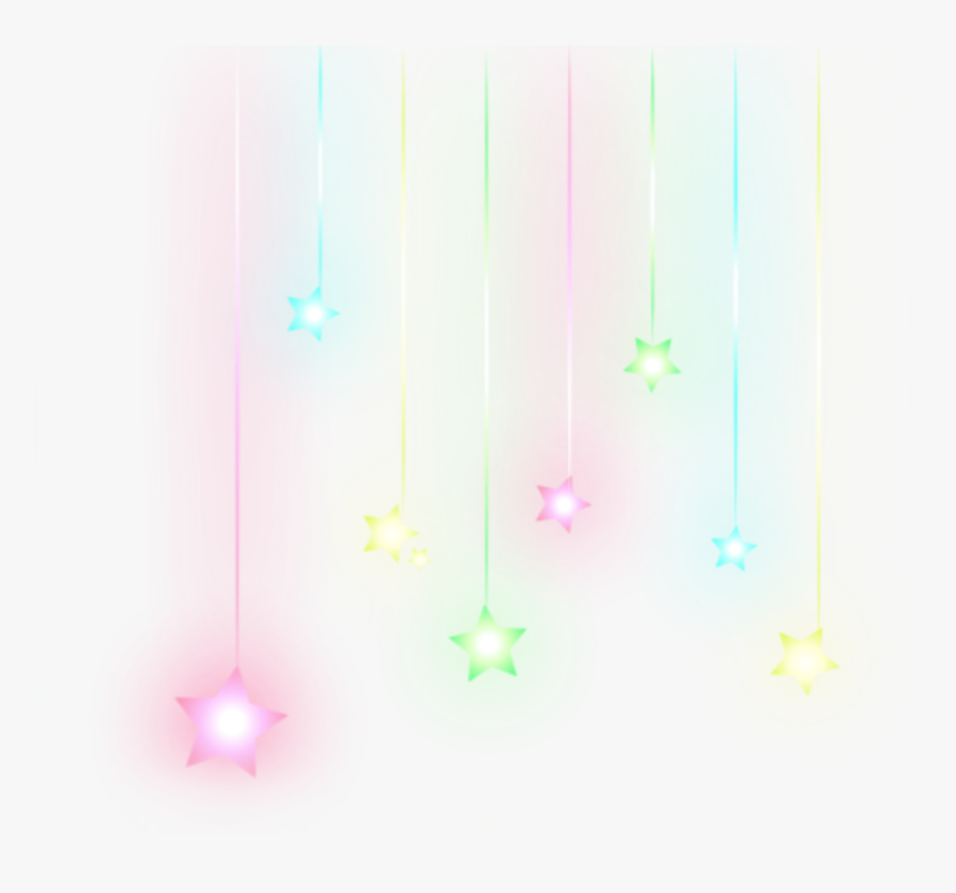 #ftestickers #stars #hanging #neon #luminous #colorful - Graphic Design, HD Png Download