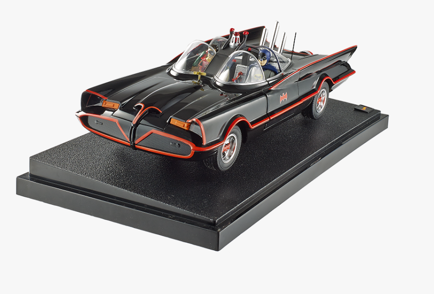 Batmobile Incl 2 Figures Black 1966 1/18 - Batmobile, HD Png Download