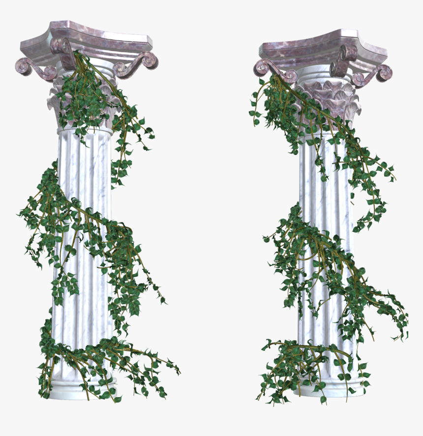 Column Clipart Vine Greek Columns With Vines, HD Png Download