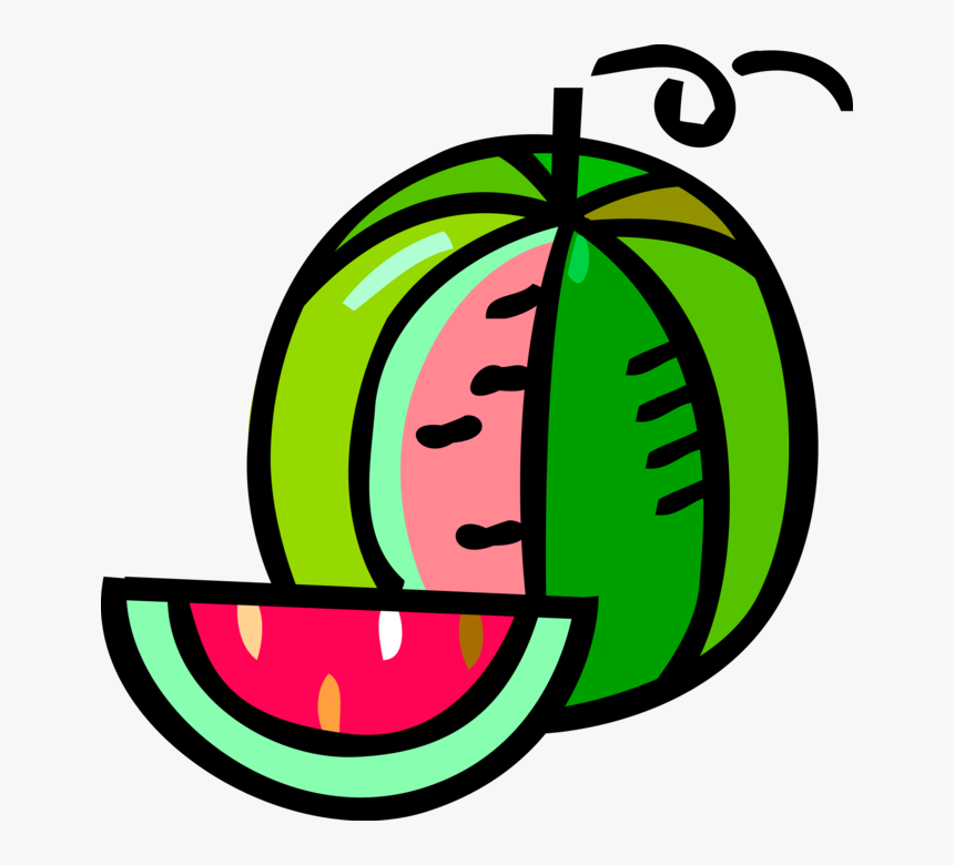 Vector Illustration Of Watermelon Fruit Melon With - Szorzótábla, HD Png Download