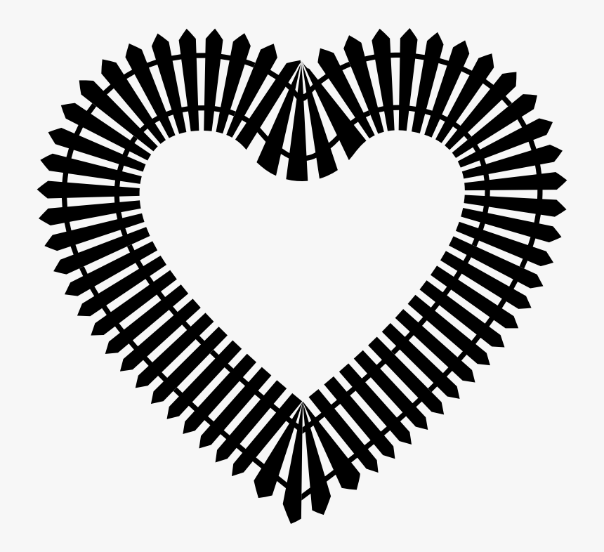 Picket Fence Heart - Clip Art, HD Png Download