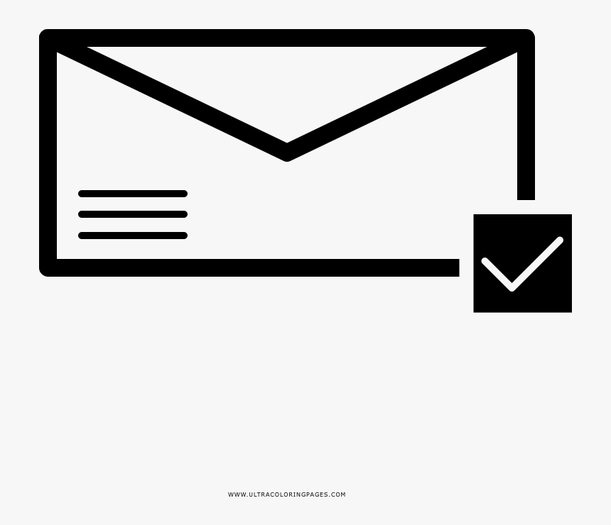 Envelope Coloring Page - Line Art, HD Png Download