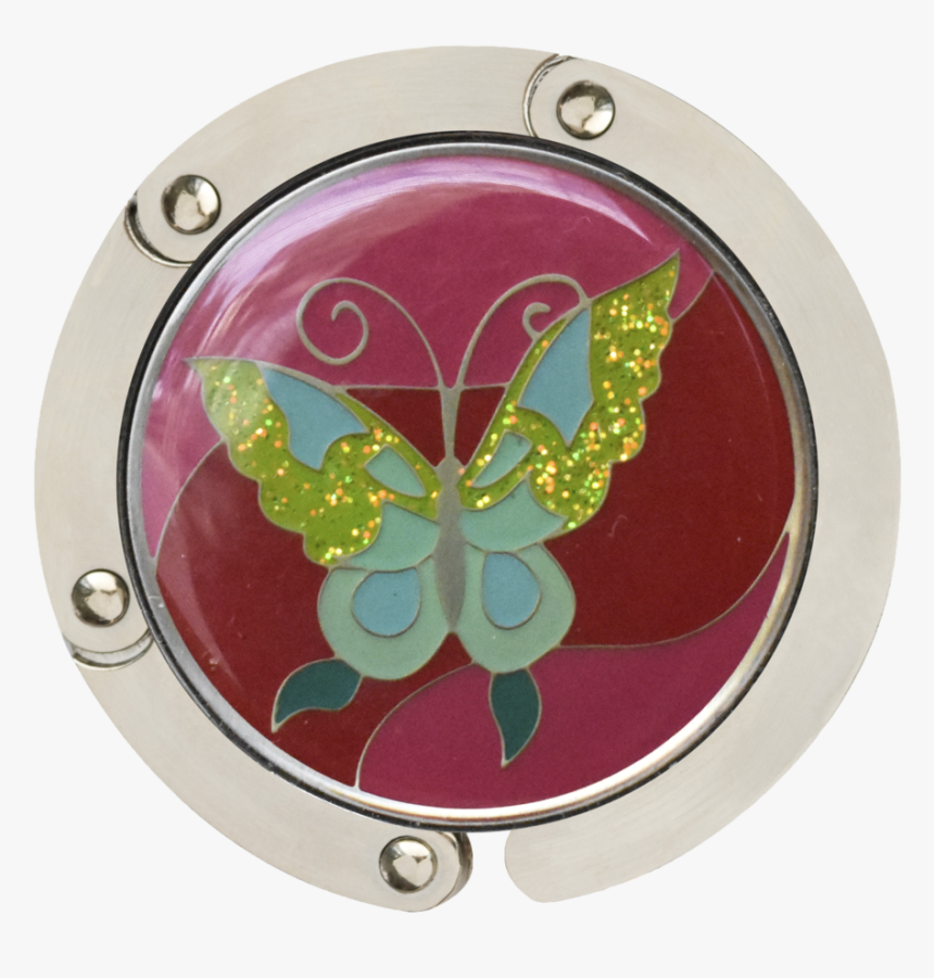Pink Butterfly Hang Em High® Foldable Purse Hanger - Circle, HD Png Download