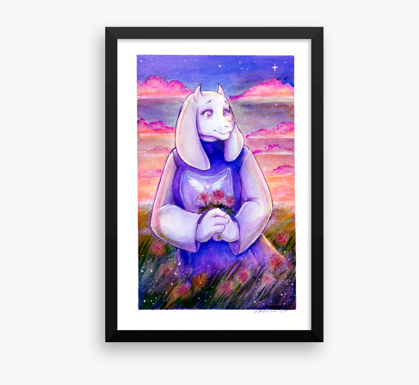 Watercolor Toriel Print - Picture Frame, HD Png Download