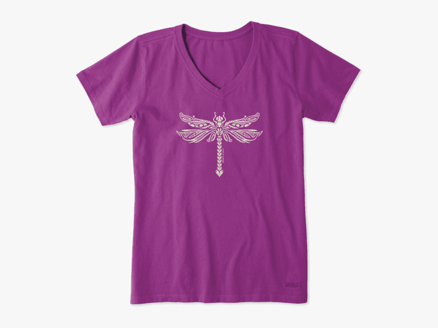 Women S Dragonfly Tattoo Crusher Vee - Life Is Good Firefly Jar, HD Png Download