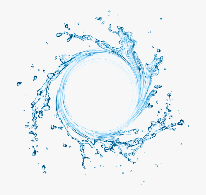 Blue Swirling Water Splash , Png Download - Water Splash Circle Png, Transparent Png