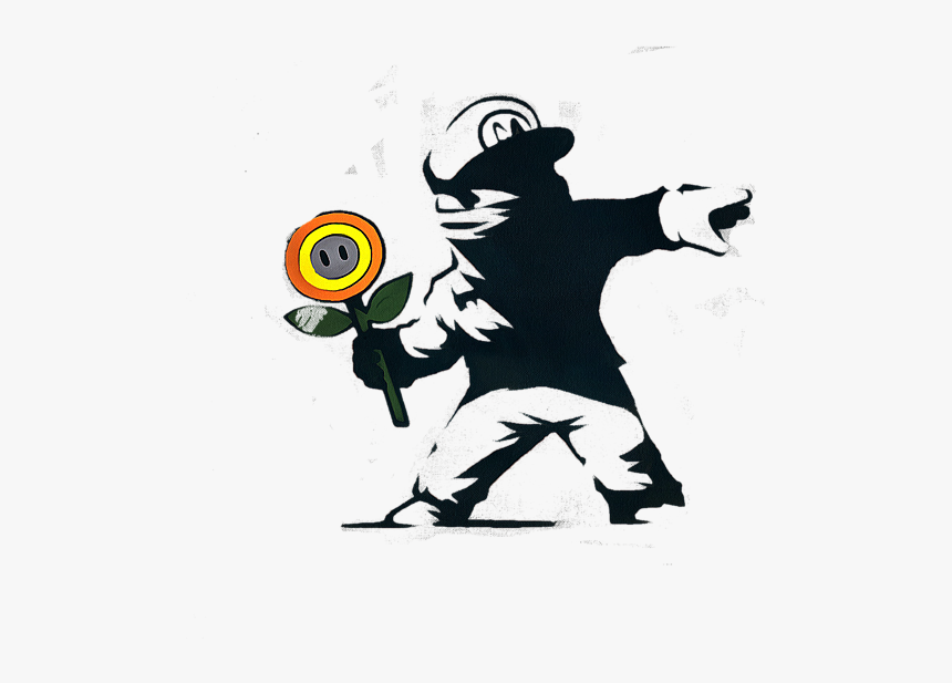 Banksy Flower Super Mario, HD Png Download