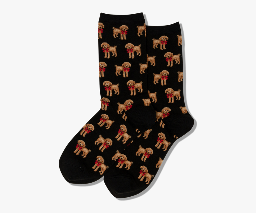 Women S Poodle And Bow Socks 
 Class Slick Lazy Image - Sock, HD Png Download