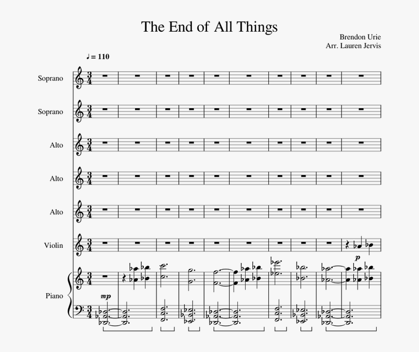 End Of All Things Sheet Music, HD Png Download