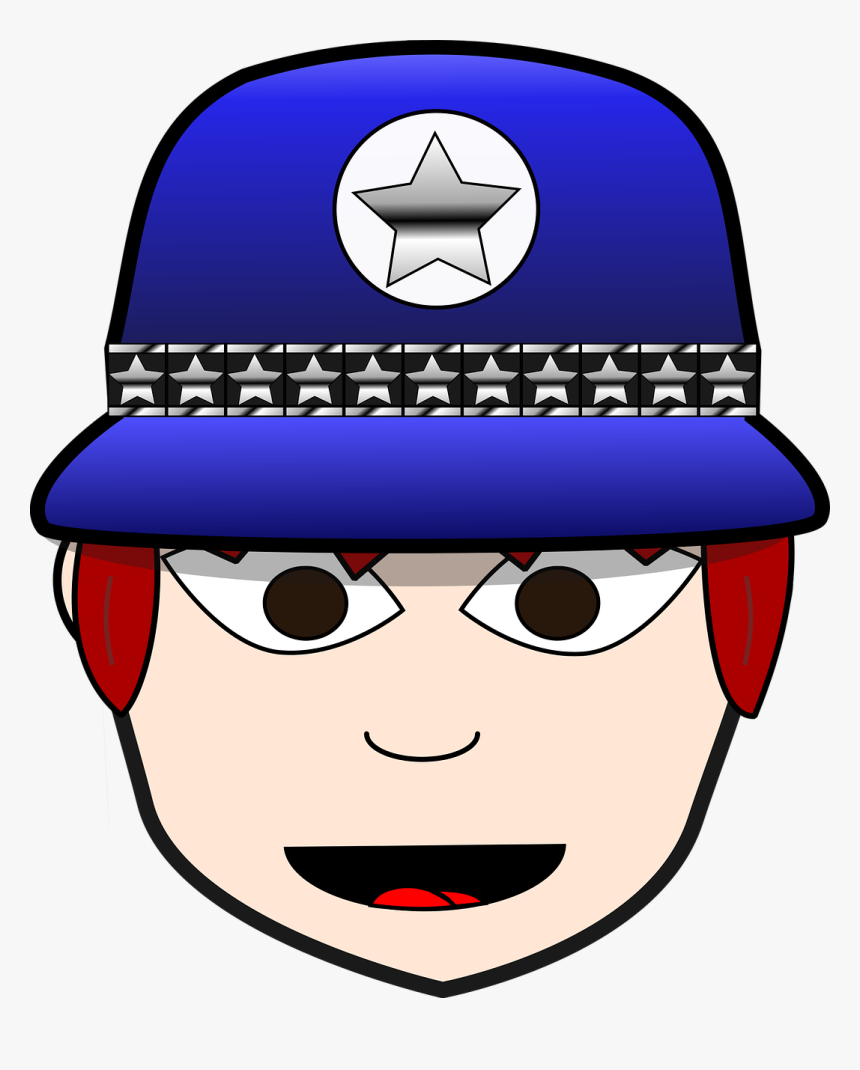 Cartoon Policewoman Face Clipart, HD Png Download
