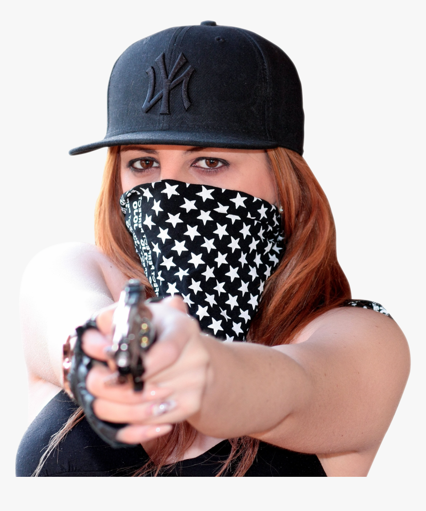 Girl Holding Gun Png, Transparent Png