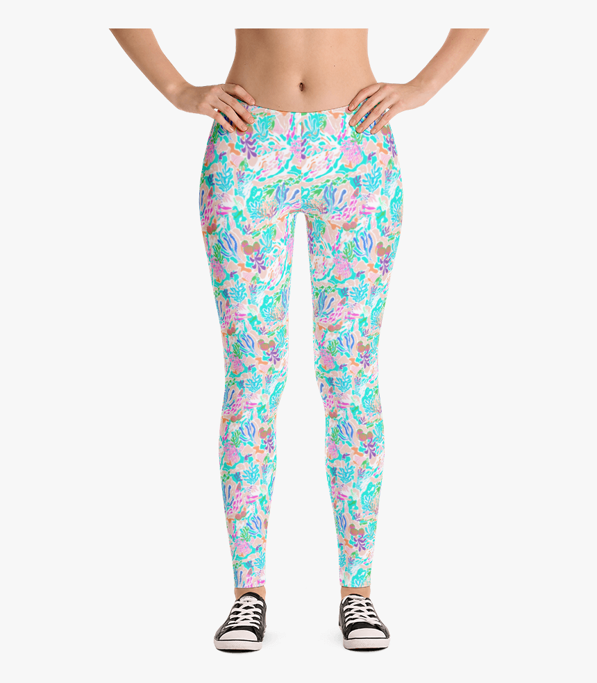 Coral Reef Turquoise Leggings - Leggings, HD Png Download