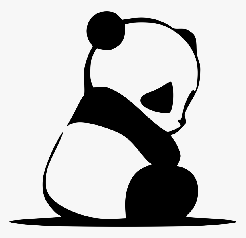 Line Art,style,coloring Book - Black And White Panda Vector, HD Png Download
