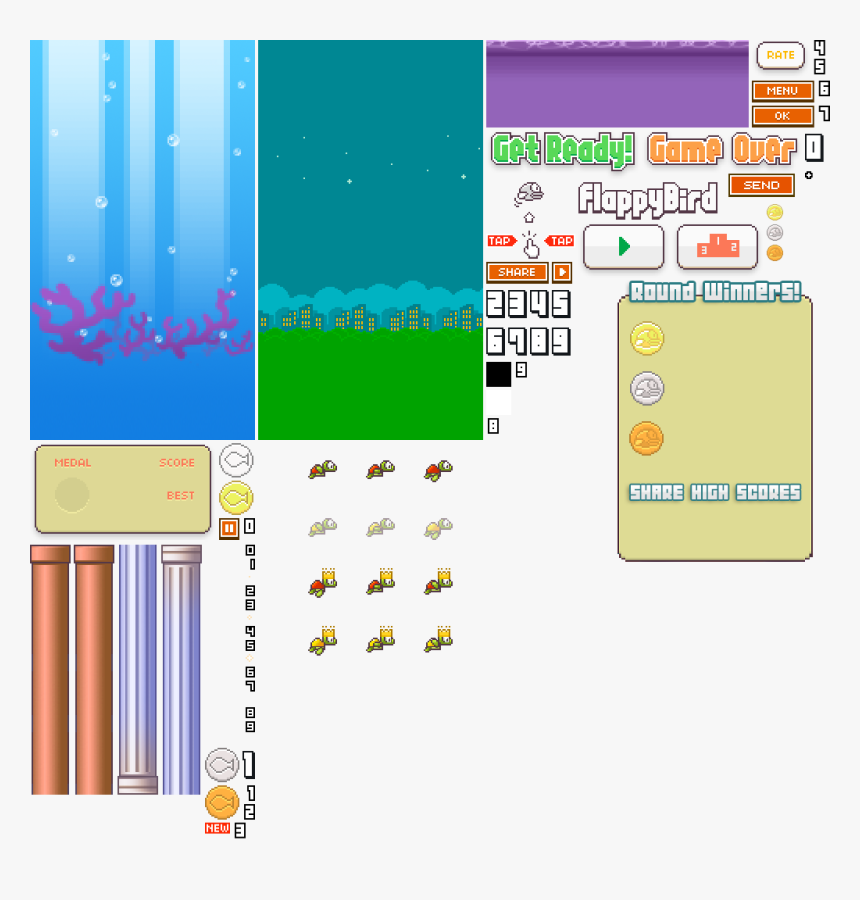 Flappy Bird Atlas Png, Transparent Png