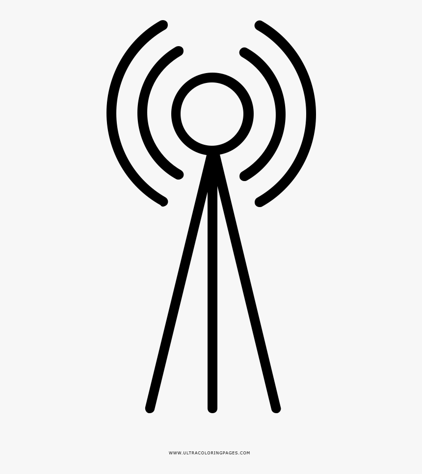 Radio Tower Coloring Page - Circle, HD Png Download