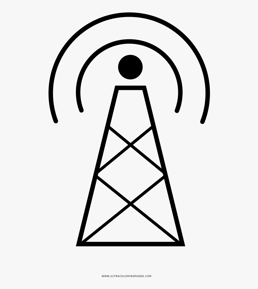 Radio Tower Coloring Page - Triangle, HD Png Download