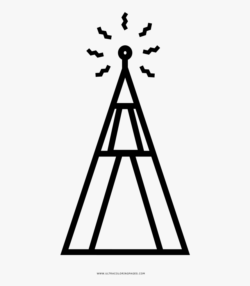 Radio Tower Coloring Page, HD Png Download