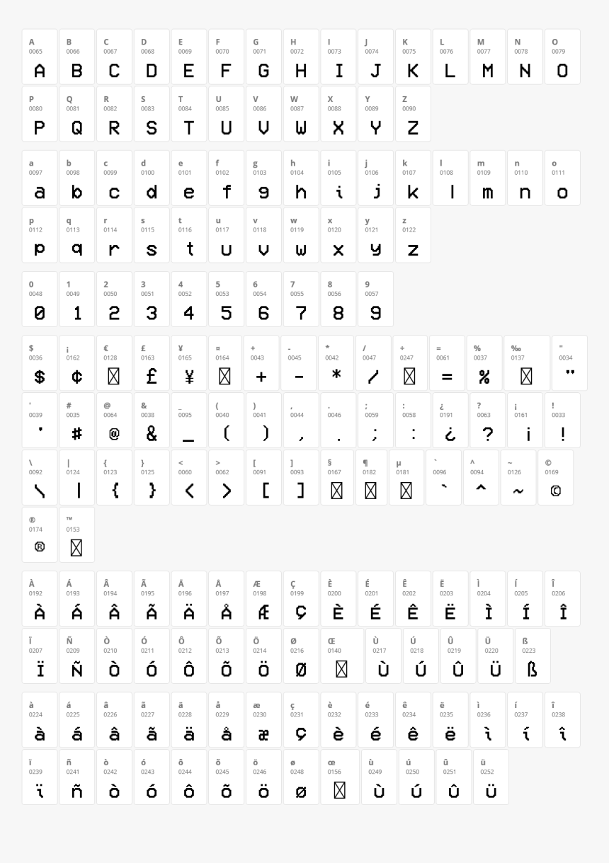 Vcr Osd Mono Character Map - Word Search, HD Png Download
