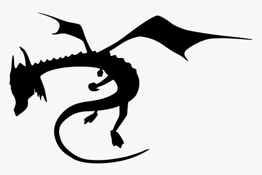 Dragon Wings Spread Silhouette - Illustration, HD Png Download