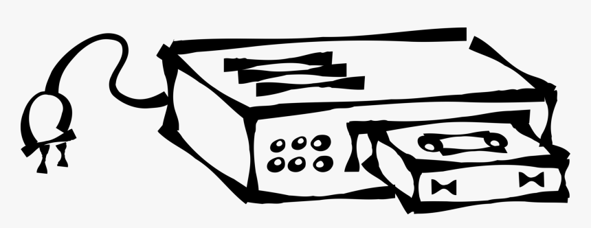 Vector Illustration Of Videocassette Recorder Vcr Records - Videorecorder Clipart, HD Png Download